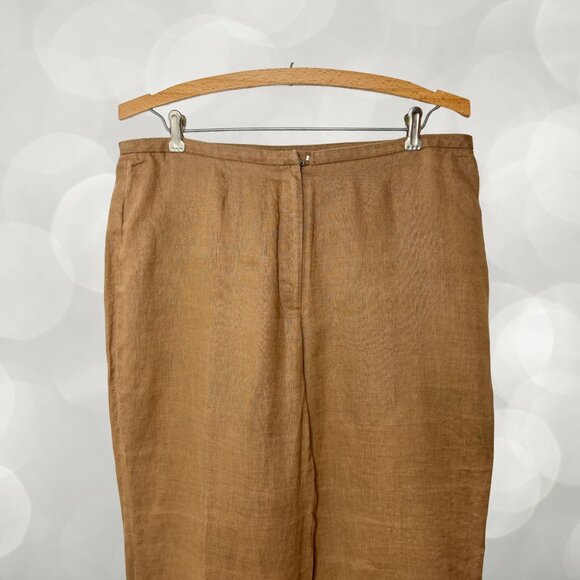Calvin Klein Tan / Brown 100% Linen Pants - Picture 2 of 7